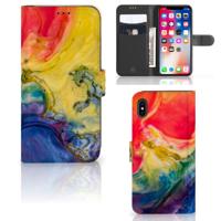 Hoesje Apple iPhone Xs Max Watercolor Dark