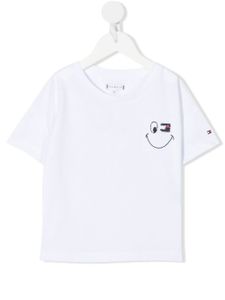 Tommy Hilfiger Junior t-shirt à logo brodé - Blanc