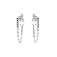 Karma Oorbellen Chain Dots Tube Zilver