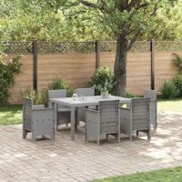 Tuintafel 150x100x73 cm poly rattan lichtgrijs