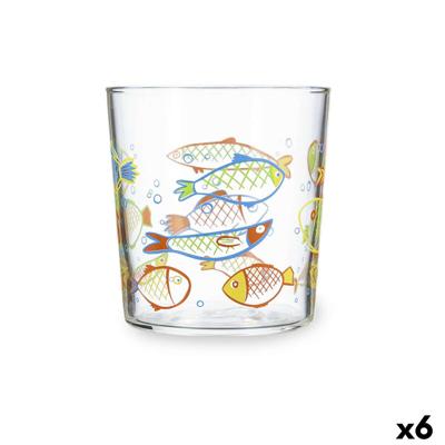 Waterglas Luminarc Peces Multicolour Glas Vissen 360 ml (6 Stuks)