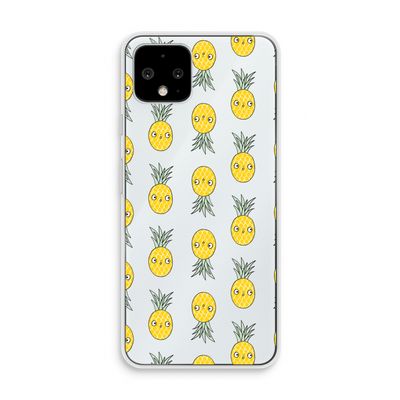 Ananas: Pixel 4 Transparant Hoesje