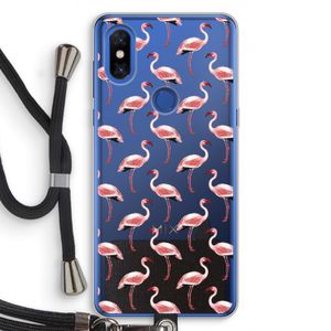 Flamingoprint groen: Xiaomi Mi Mix 3 Transparant Hoesje met koord