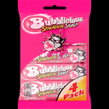 Bubblicious Strawberry Splash 4 x 5 Stuks 4 x 38 g bij Jumbo