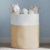 VidaXL Opbergmand ø 38x46 cm katoen beige en wit