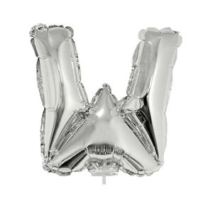Opblaasbare letter ballons zilver 41 cm