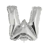Opblaasbare letter ballons zilver 41 cm