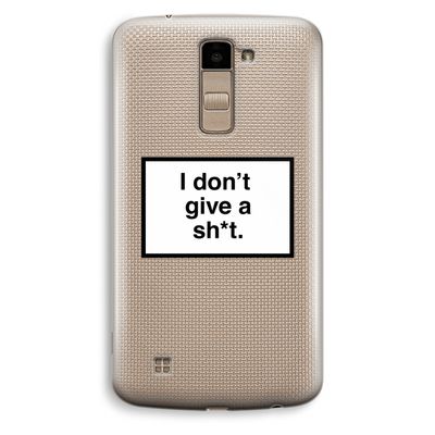 Don't give a shit: LG K10 (2016) Transparant Hoesje