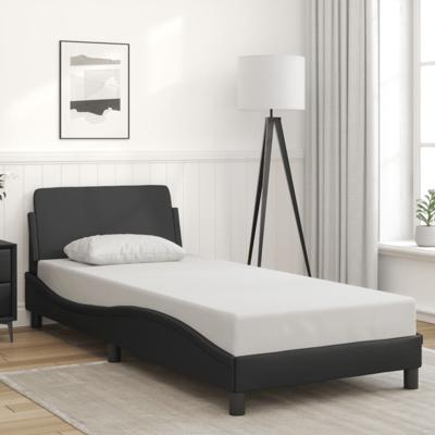 Bedframe met hoofdbord kunstleer zwart 80x200 cm