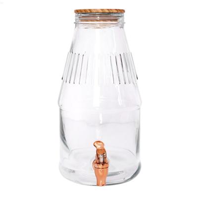 Home Deco Factory Drankdispenser - 3.8 liter - glas - limonadetap - waterdispenser - transparant