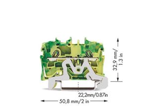 WAGO 2002-1207 Aardingsklem 5.20 mm Spanveer Toewijzing: Terre Groen, Geel 1 stuk(s)