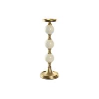Kandelaar Home ESPRIT Wit Gouden Aluminium Modern 15 x 15 x 43.5 cm