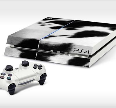 Sticker Playstation 4 koeien huid
