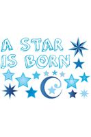 Raamsticker geboorte a star is born blauw jongens - thumbnail