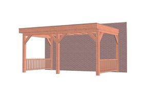 Aanbouwveranda Ancona 500x330 cm - plat dak - Combinatie 1- - Hout- Trendhout