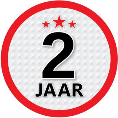 2 jaar leeftijd sticker - rond - Dia 15 cm - 2 jaar verjaardag - jubileum - leeftijd versiering