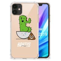 Apple iPhone 11 Stevig Bumper Hoesje Cactus Poo - thumbnail