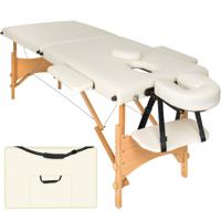 2 zones mobiele massagetafel beige - 5cm + draagtas - 401462 - thumbnail