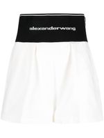 Alexander Wang short à ceinture à logo - Blanc