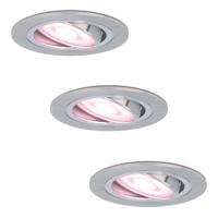 Set van 3 Chandler - Smart inbouwspot - IP20 voor binnen - 5,5 Watt 345 Lumen - Kantelbaar - Wifi + Bluetooth - RGBWW - GU10 - Google Home, Amazon Alexa en Siri - RVS