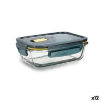 Hermetische Lunchtrommel Quid Astral Rechthoekig 640 ml Blauw Glas (12 Stuks)