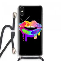 Lip Palette: iPhone XS Max Transparant Hoesje met koord