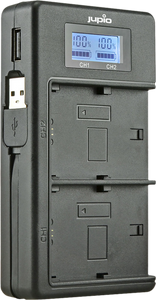Jupio USB Duo Charger LCD voor Fujifilm NP-W126(S)
