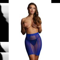 Le Désir by Shots High-Waist Fishnet Rok - One Size - Blauw - thumbnail