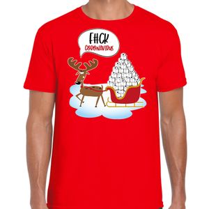 F#ck coronavirus fout Kerstshirt / outfit rood voor heren