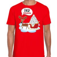 F#ck coronavirus fout Kerstshirt / outfit rood voor heren - thumbnail