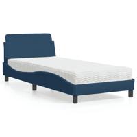 Bed met matras "Dover" stof blauw 90x190 cm
