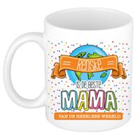 Naam mok mama Renske - wit - de beste - keramiek - 300 ml - Moederdag/verjaardag