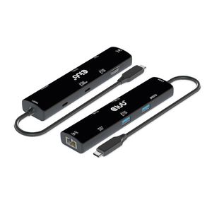 CLUB3D USB4™ Gen3x2 Type-C, 6-in-1 Hub with HDMI™ 8K60Hz or 4K120Hz, 2xUSB Type-A(10G), Ethernet RJ45(2.5G) and 2xUSB Type-C, 1x Data(10G) and 1xPD3.0 charging 100 watt
