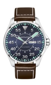 Horlogeband Hamilton H690647101 / H690.647.101 / H001.64.715.545.01 Leder Donkerbruin 22mm