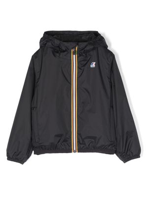 K Way Kids veste à capuche à logo imprimé - Noir
