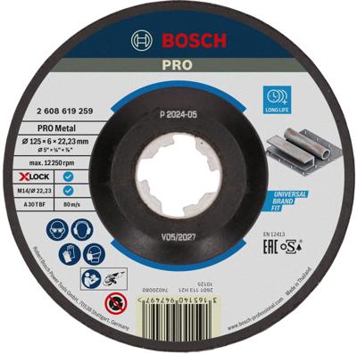 Bosch Accessoires X-LOCK Afbraamschijf Expert for Metal 125x6x22.23mm, gebogen - 1 stuk(s) - 2608619259