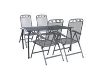 Greemotion Tuinset Toulouse (Tafel + 4 klapstoelen, 140 x 74 x 90 cm)