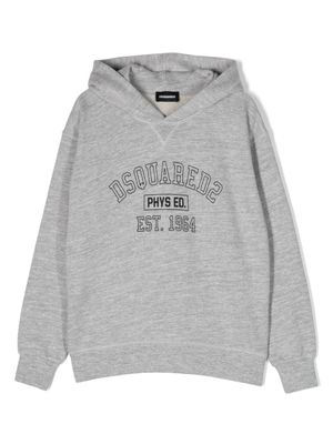 DSQUARED2 KIDS hoodie en coton à logo imprimé - Gris