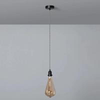 E27 fitting set plafondkap zwart/wit met zebra strijkijzersnoer