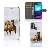 Motorola Moto E20 | E30 | E40 Telefoonhoesje met Pasjes Paarden - thumbnail