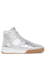 Courrèges baskets Mid Club 02 en cuir - Argent - thumbnail