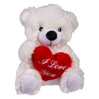 Moederdag pluche knuffelbeer met I love you hartje 22 cm   -