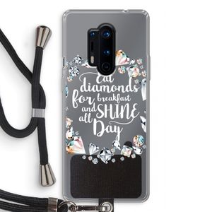 Diamonds: OnePlus 8 Pro Transparant Hoesje met koord