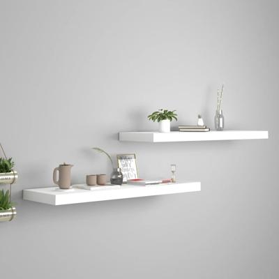 Wandschappen zwevend 2 st 80x23,5x3,8 cm MDF wit