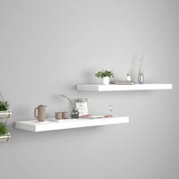 Wandschappen zwevend 2 st 80x23,5x3,8 cm MDF wit - thumbnail