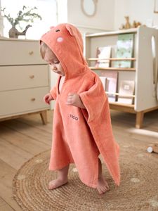 Badponcho baby personaliseerbaar Animal abrikoos