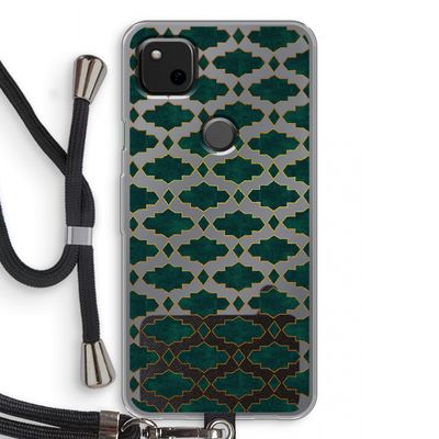 Moroccan tiles: Pixel 4a Transparant Hoesje met koord