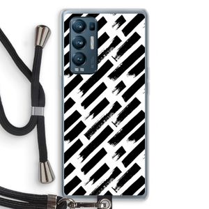 Zwarte vegen: Oppo Find X3 Neo Transparant Hoesje met koord