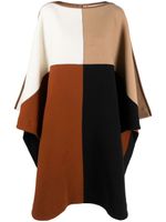 Chloé cape à design colour block - Marron - thumbnail