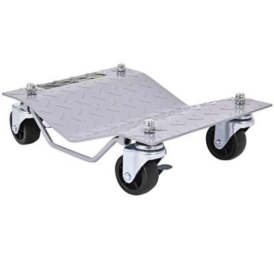 Set van 4 Trolleys op Wielen met een Capaciteit van 2720 KG Vergrendelbare Wielen en Handvat 40,5 x 30 CM Trolleyset Grijs